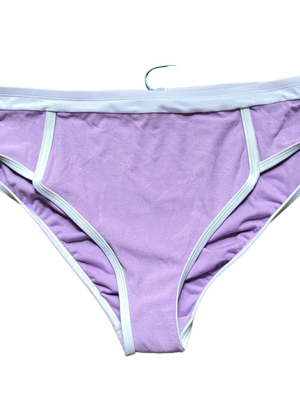 Kona Sol bikini bottoms pastel purple terry cloth knit white trim plus size 1X